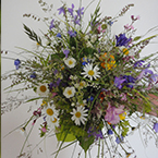 svatební kytice na téma Louka v dlani, Mistrovství republiky ve floristice 2014, 3. místo